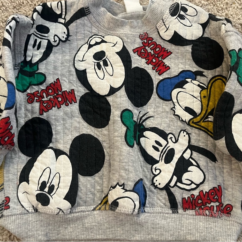 H&M Baby 9M Gray Sweatshirt with Disney Characters